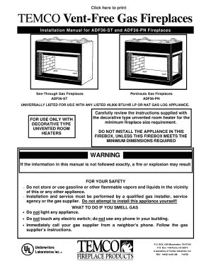 STORE INFORMATION. . Temco ventless gas fireplace manual
